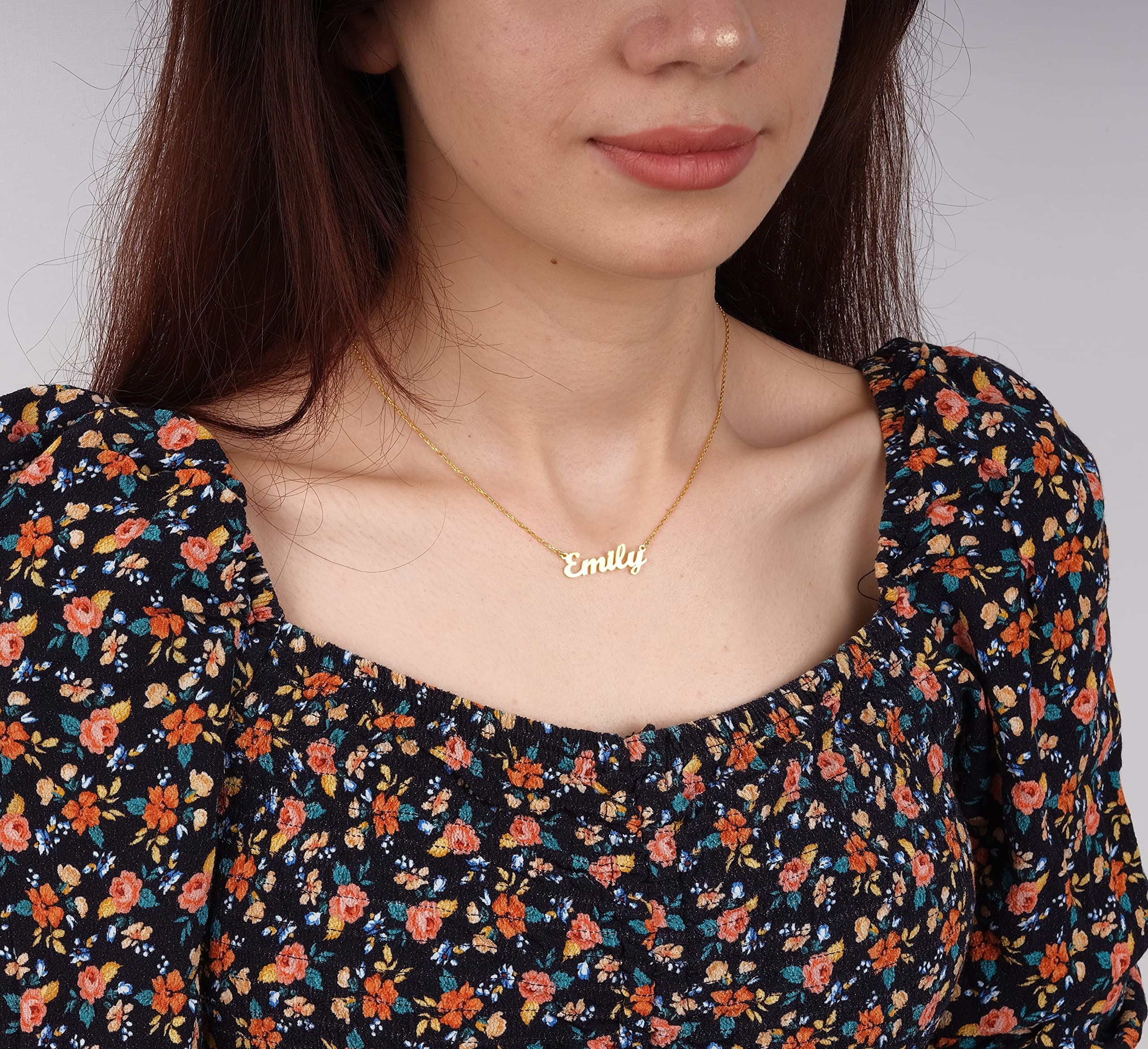 XanmegoJewelry 14K Gold Personalized Name Necklace - Custom Name Necklace with 18 Font Styles - Gold Figaro, Rolo or Cable Chain - Custom Bridesmaids Gifts