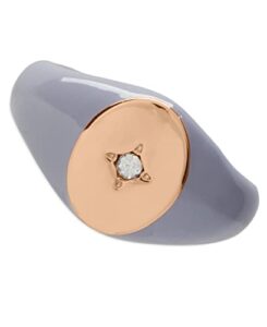 lucky brand enamel and rose gold signet ring,rose gold,size 7