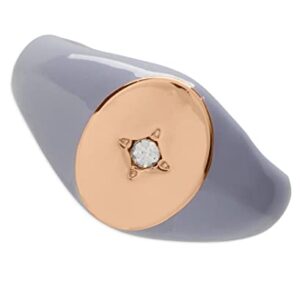 Lucky Brand Enamel And Rose Gold Signet Ring,Rose Gold,Size 7