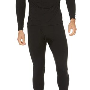 Thermajohn 2 Pack Thermal Underwear Set Size Small V-Neck & Crew Neck Black