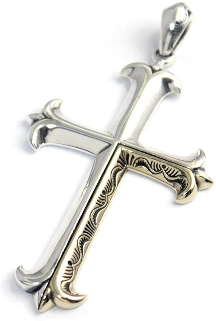 COSUMOSU 2.75inch 925 Sterling Silver Large Cross Pendant for men