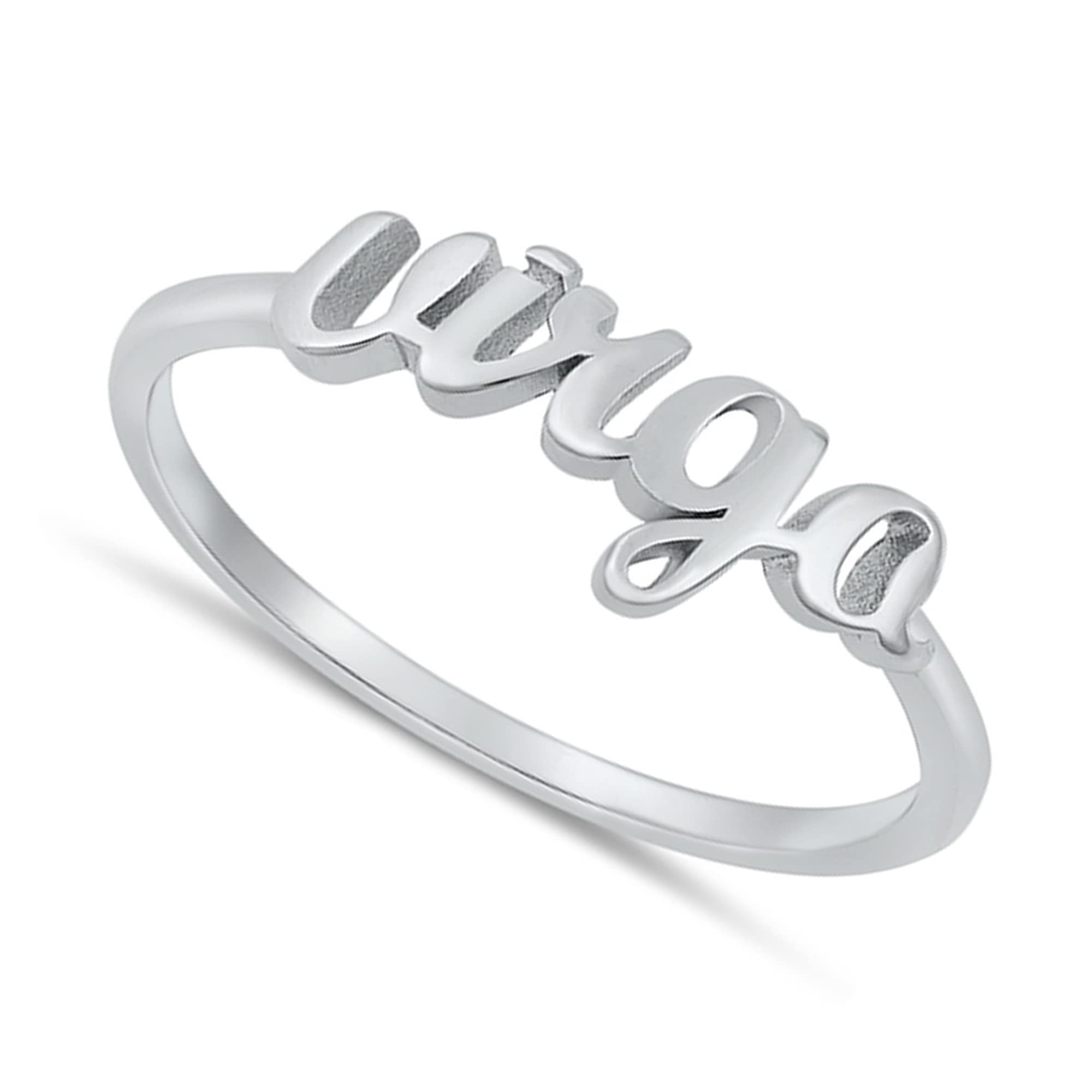 OLIE & JOLIE 925 Sterling Silver Virgo Zodiac Sign Ring Sizes 4-10 (10)