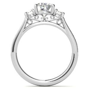 Solitaire Moissanite Engagement Ring Set 3 CT Pear Cut Moissanite Bridal Wedding Ring Set for Women Her VVS Colorless (925 Silver (White Gold Plated))