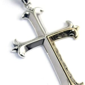 COSUMOSU 2.75inch 925 Sterling Silver Large Cross Pendant for men