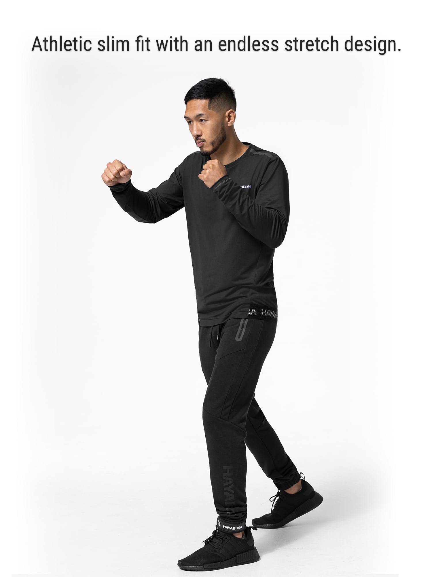 Hayabusa Men's Long Sleeve Training Shirt - Black, X-Large