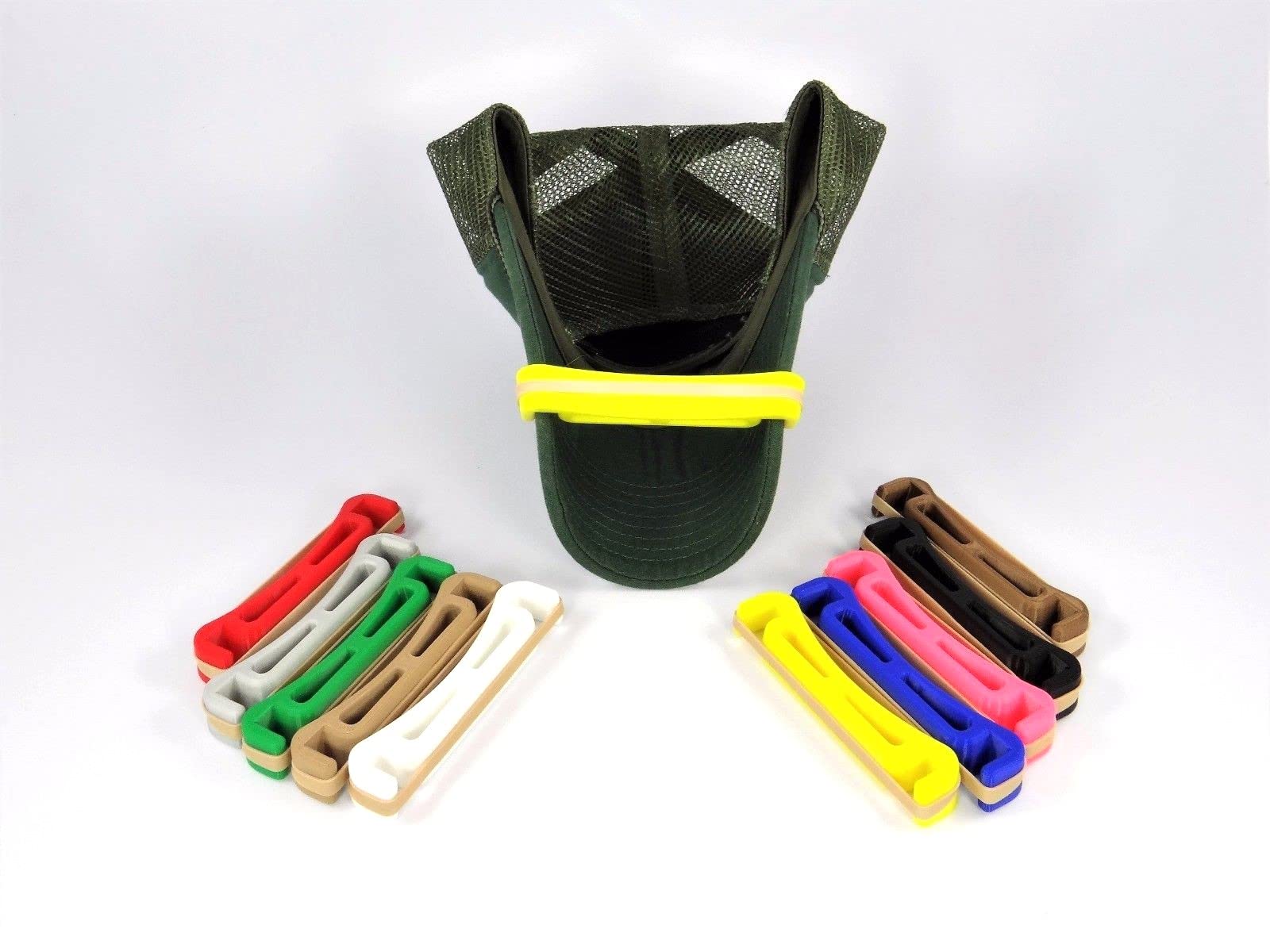 Visor Benders (Pack of 3 Black) ~ Tight Curl Model ~ Includes #64 Rubber Bands (NOT Recommended for X-Large Hats) Made in USA*