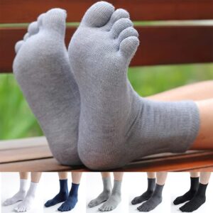 Kayzyue Men Toe socks Running Five Finger Socks Low Cut Athletic Running Socks Running Cotton Socks - 5 Pairs Size 7-11