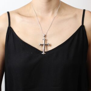 COSUMOSU 2.75inch 925 Sterling Silver Large Cross Pendant for men