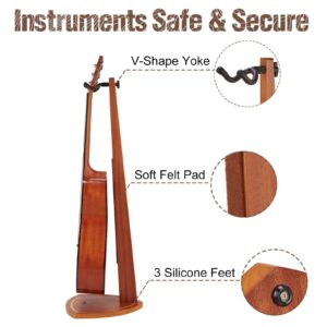 Musbeat Wood Guitar Stand for Acoustic Guitar, Knight Series Guitar Stand for Electric Guitar, Mahogany Guitar Floor Stand for Mandolin, Acoustic Guitar Stand for Home, Living Room, Guitar Gift