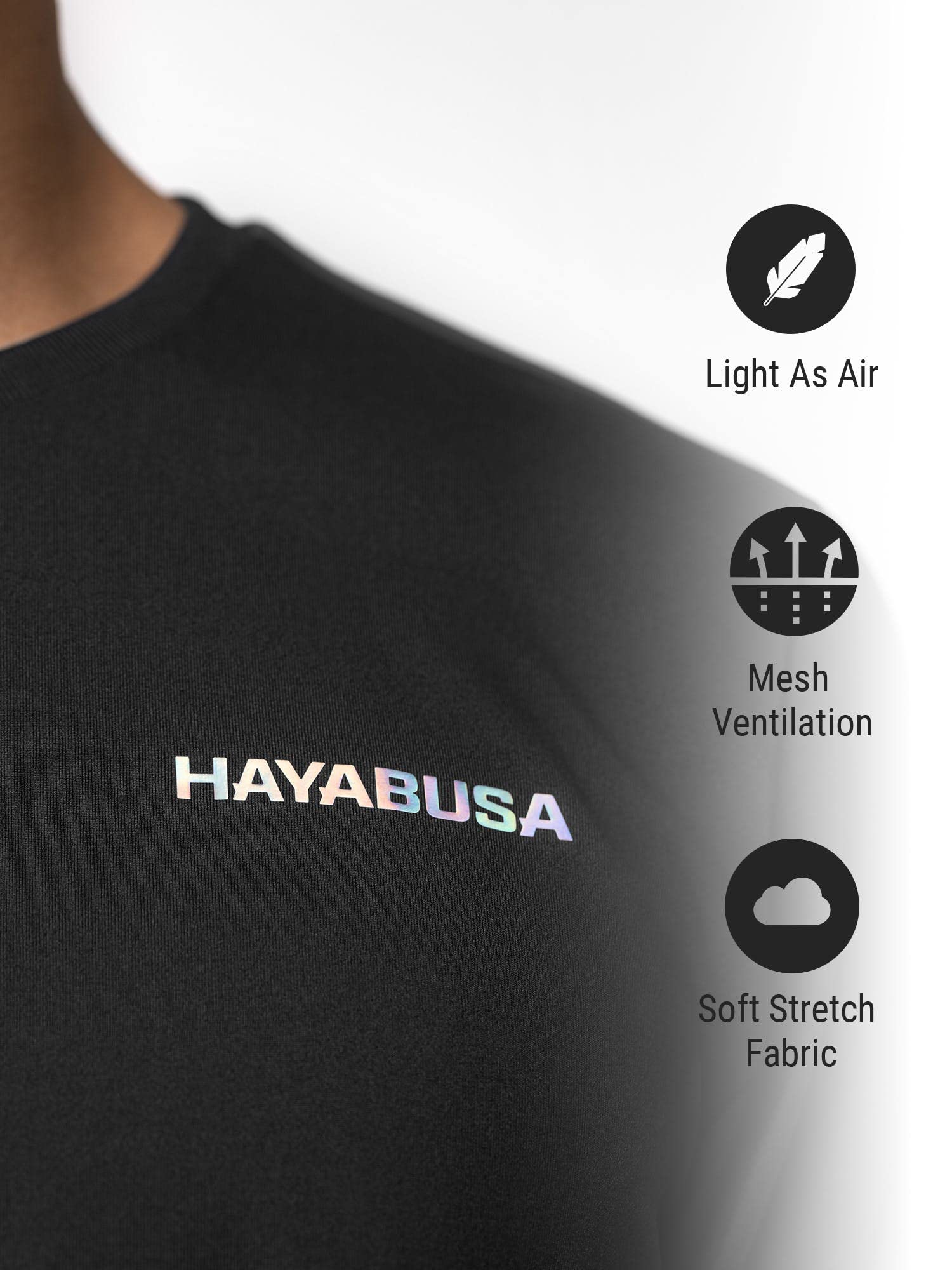 Hayabusa Men's Long Sleeve Training Shirt - Black, X-Large