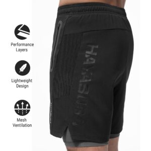 Hayabusa Men's Layered Performance Shorts - Black, X-Large