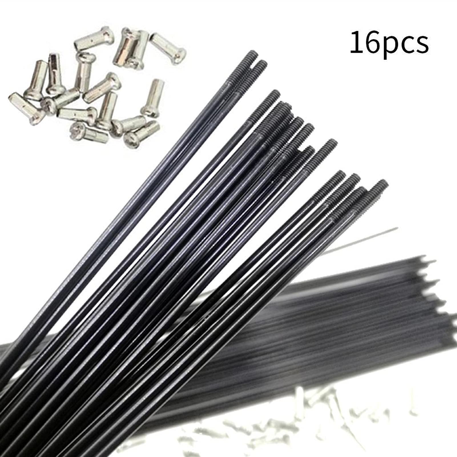 QIYUANMENGYI Bicycle Spokes 16Pcs Bike Bicycle High-Carbon Steel Spokes and Nipples 251/253/255/257/259/261/263/265/267/269 MM (Color : 269mm)