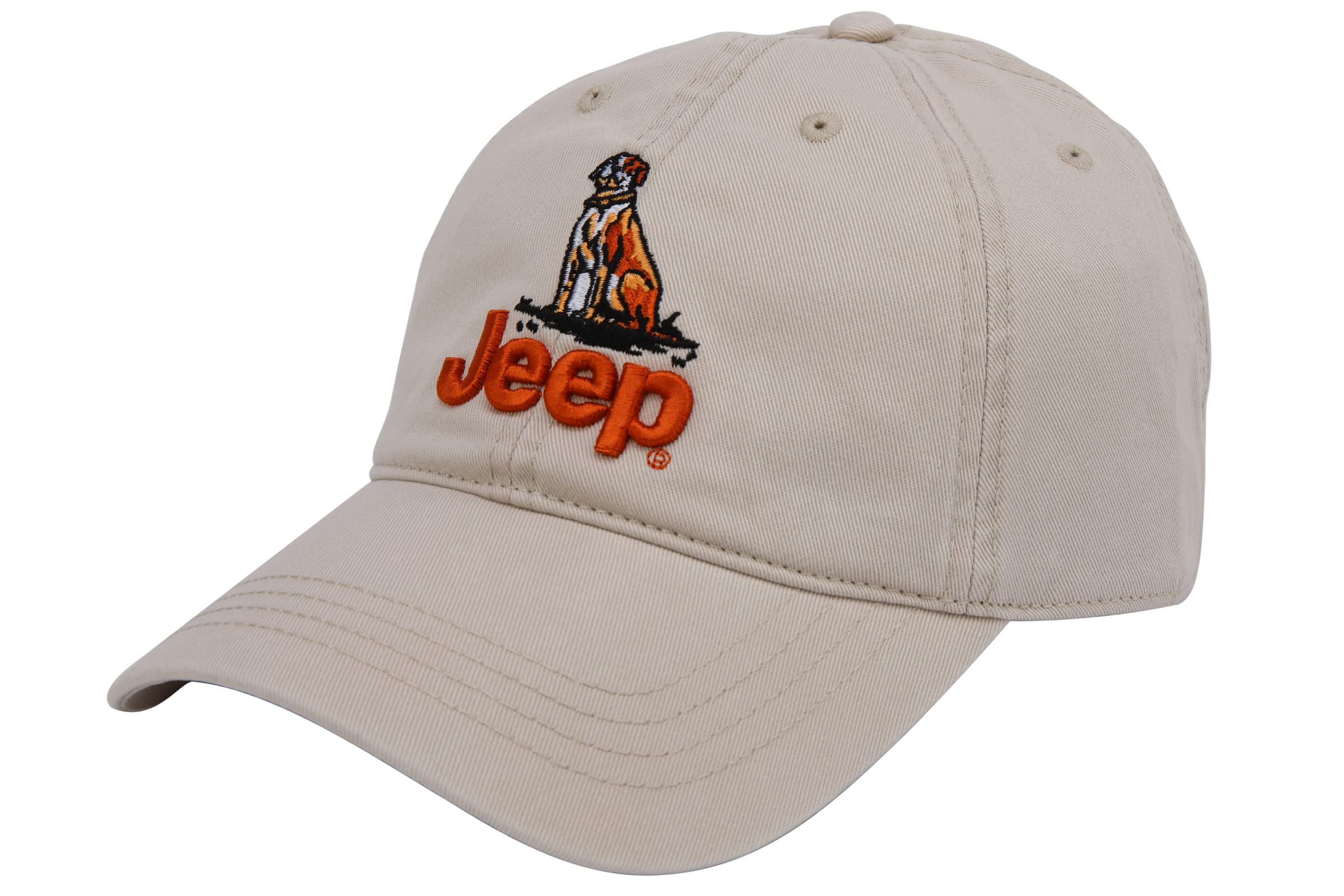 Jeep Vintage Dog Logo Garment Washed Hat Classic Design DSC Original | Cool Stuff (Stone)