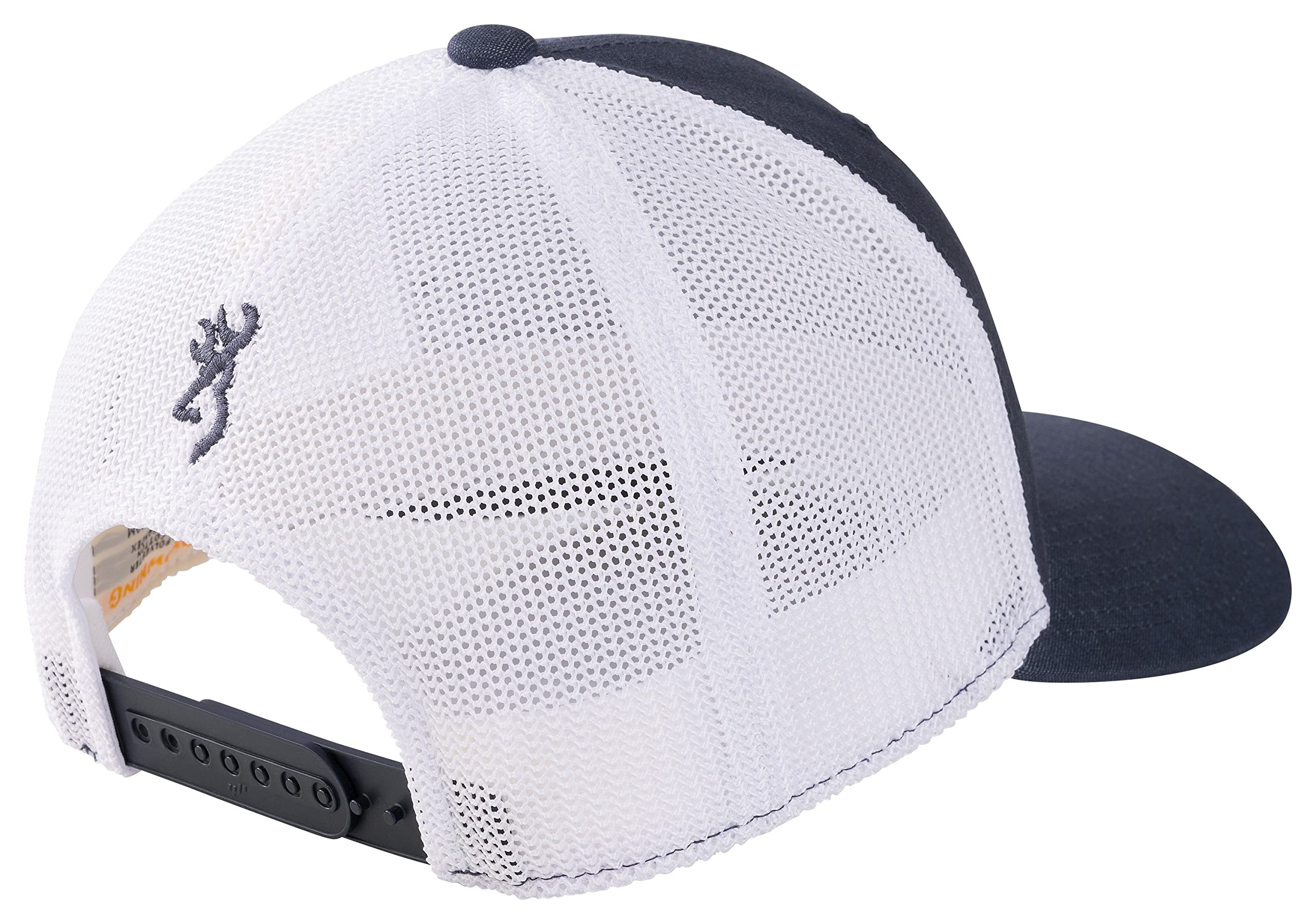 Browning Finn Mesh Snapback Square Patch Cap, Navy, One Size, 308797951