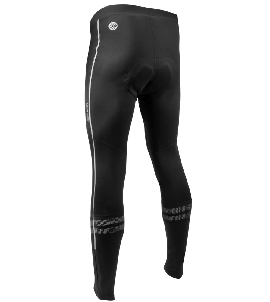 AERO|TECH|DESIGNS | Men's Windstop Padded Cycling Tights | Black | Large