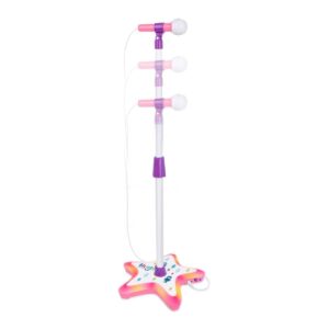 Singing Machine Kids SMK910PP Star Stage, Adjustable Sing-Along Mic Stand with LED Lights, Pink/Purple