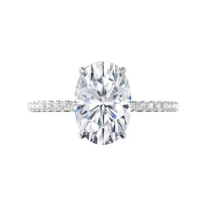 925 Sterling Silver Handmade 4 CT Oval Cut VVS1 Colorless Moissanite Engagement Ring for Women Bridal Set Moissanite Wedding Rings for Gifts (8.5)