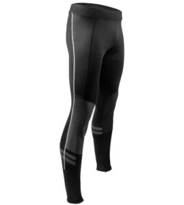 aero|tech|designs | men's windstop padded cycling tights | black | large