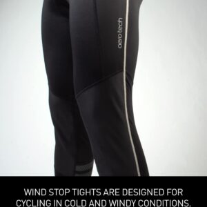 AERO|TECH|DESIGNS | Men's Windstop Padded Cycling Tights | Black | Large