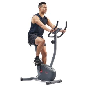 sunny health & fitness performance upright exercise bike with 8-level magnetic resistance, pulse sensor & exclusive sunnyfit® app enhanced bluetooth connectivity - sf-b220030