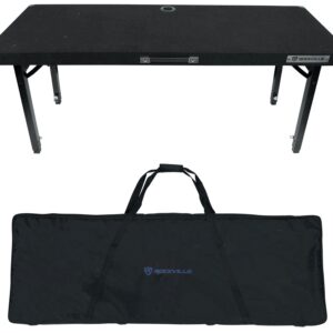 Rockville RTBL4 Adjustable Height DJ Table Folding Legs + Carry Bag 20" x 60"