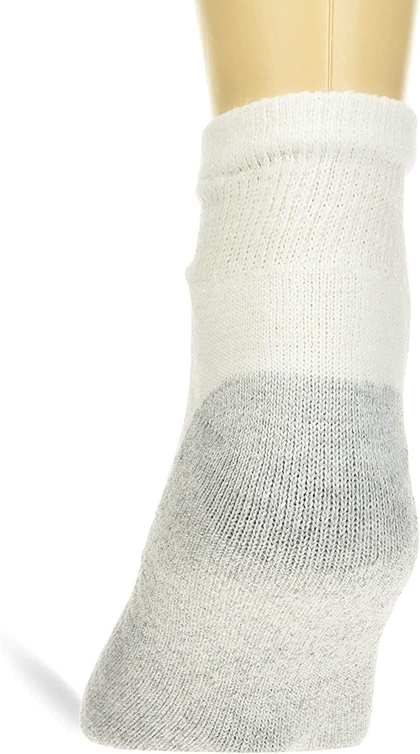 Moda West 24 Pairs - Ankle Bulk Socks Athletic Size 10-13 in White with Grey - Wholesale Case of 24 Men's Socks