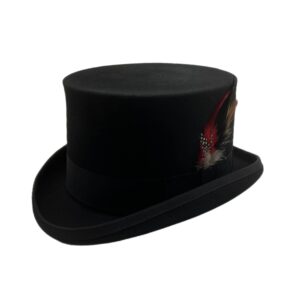 Willheoy Wool Top Hat for Men Satin Lined Topper Hat Black Mens Tophat Christmas Costume Cap