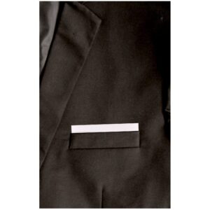 White Solid Satin Flat Pre Folded Pocket Square on Card For Men