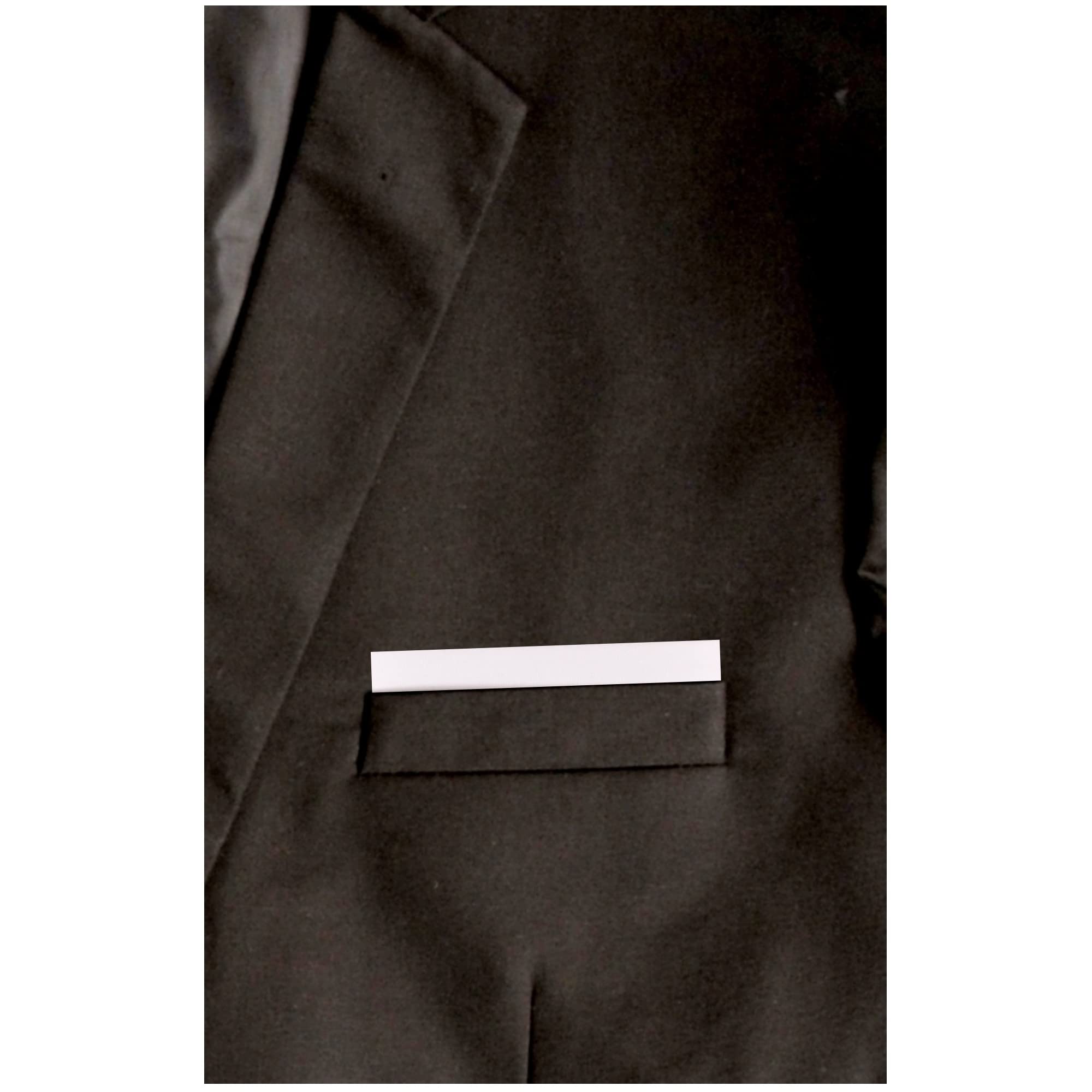 White Solid Satin Flat Pre Folded Pocket Square on Card For Men