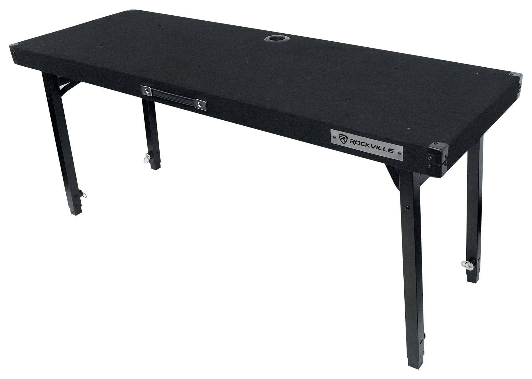 Rockville RTBL4 Adjustable Height DJ Table Folding Legs + Carry Bag 20" x 60"