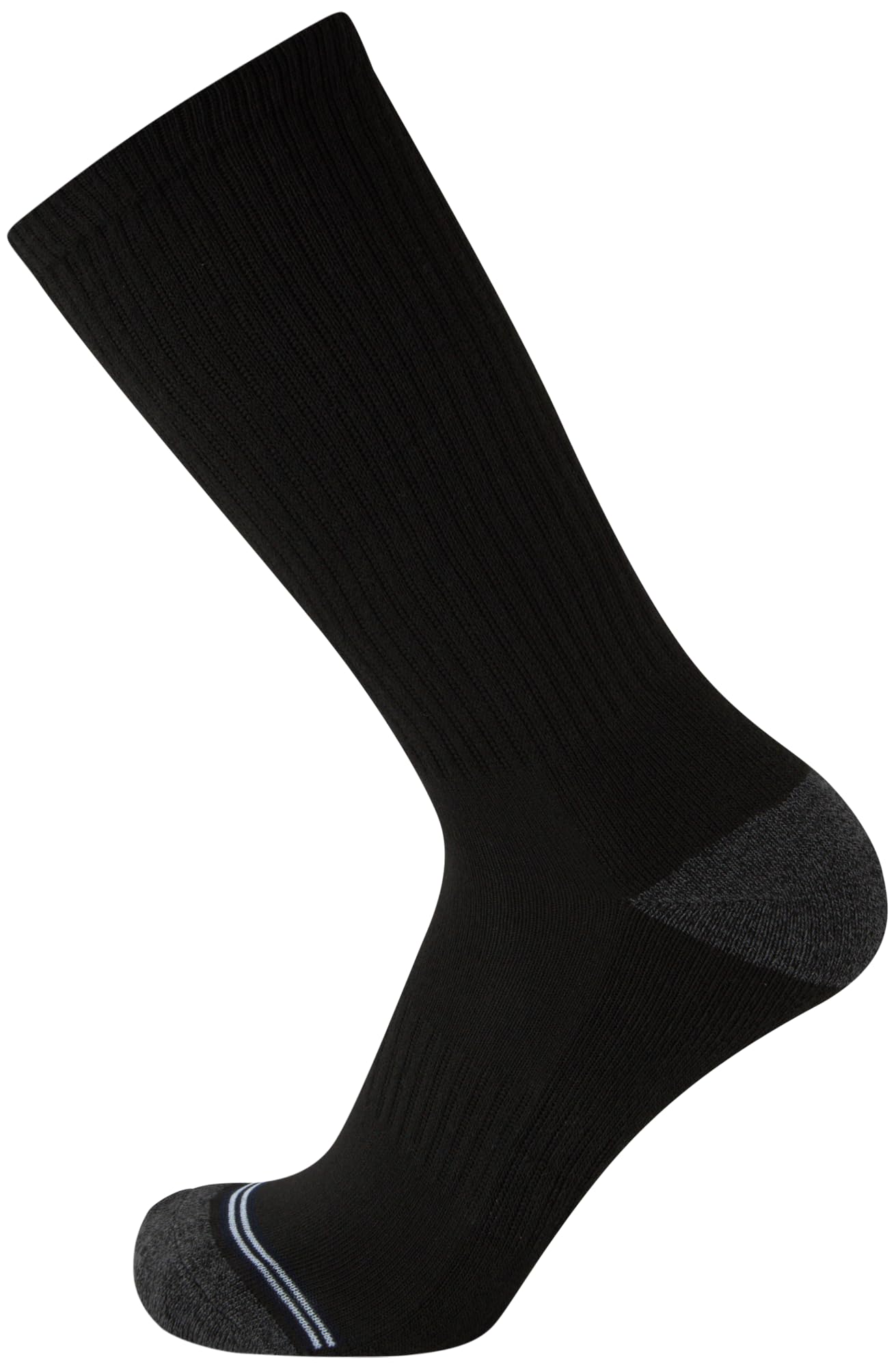 Nautica Men's Crew Dress Socks - 5 Pack Light-Cushion Crew Length Work Socks for Men - Classic Breathable Men's Socks, Size 6-12.5, Grey/Black Stripes