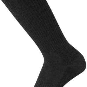 Nautica Men's Crew Dress Socks - 5 Pack Light-Cushion Crew Length Work Socks for Men - Classic Breathable Men's Socks, Size 6-12.5, Grey/Black Stripes