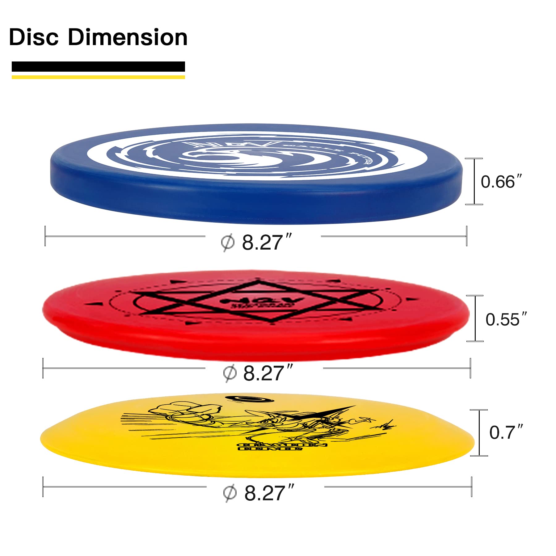 NQV Disc Golf Se with Bag,Disc Golf Beginner Set,6 Pack Flying Discs with Putters Drivers Mid Ranges+1 Black Disc Golf Bag, Disc Portable Outdoor Indoor Beginner Kid Aged6+Adults