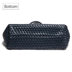 Weayouth Woven Bag Shopper Bag Travel Handbags and Purses Women Tote Bag Large Capacity Shoulder Fashion Bags (navy blue)