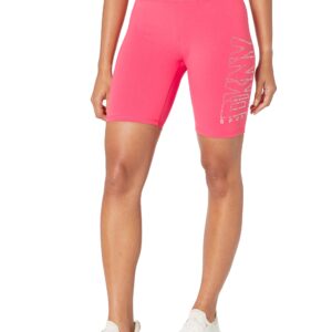 DKNY Women's High Waist Rhinestone Logo Bike Short, Calypso, Small