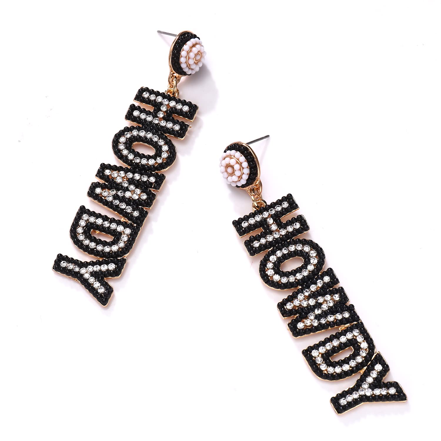 Western Earrings for Women Country Dangle Earrings Sparkle Rhinestone Beaded Howdy Letter Earrings Southern Western Nashville Rodeo Jewelry Accessories