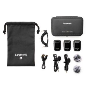 Saramonic Blink 500 Pro X B2 2-Person Wireless 2.4GHz Clip-On Microphone System with Lavaliers for Cameras, Mobile & More, Black