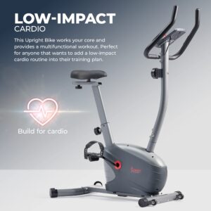 Sunny Health & Fitness Performance Upright Exercise Bike with 8-Level Magnetic Resistance, Pulse Sensor & Exclusive SunnyFit® App Enhanced Bluetooth Connectivity - SF-B220030