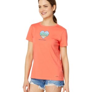 Life is Good Wild at Heart Short Sleeve Crush™ Tee Mango Orange MD (US 8-10)