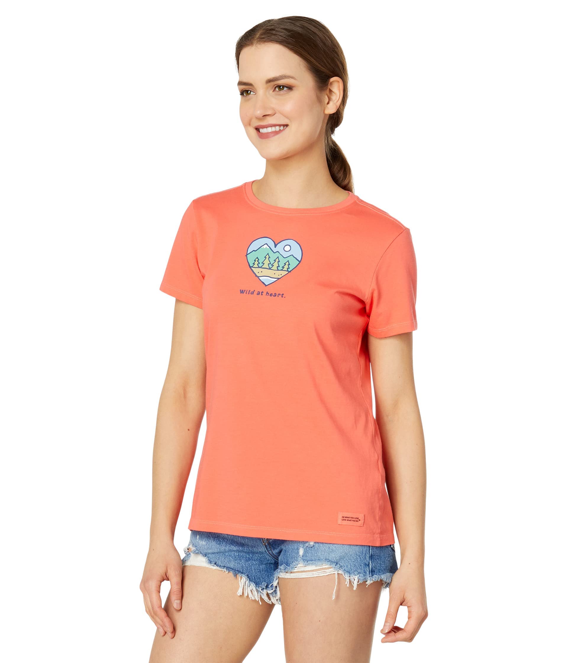 Life is Good Wild at Heart Short Sleeve Crush™ Tee Mango Orange MD (US 8-10)