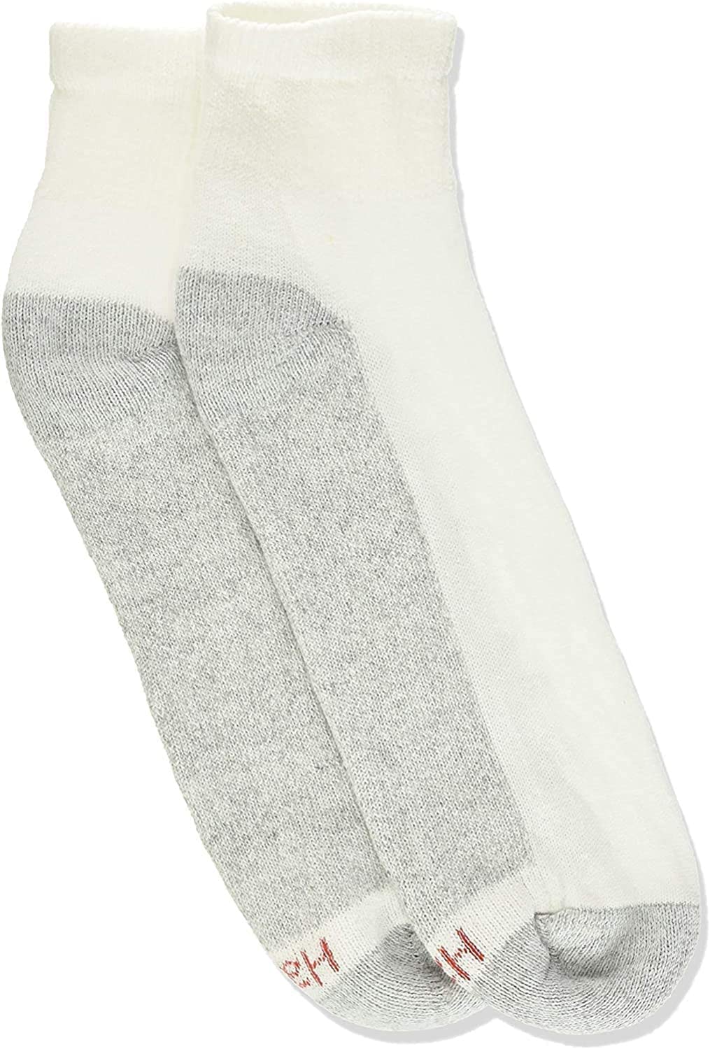 Moda West 24 Pairs - Ankle Bulk Socks Athletic Size 10-13 in White with Grey - Wholesale Case of 24 Men's Socks