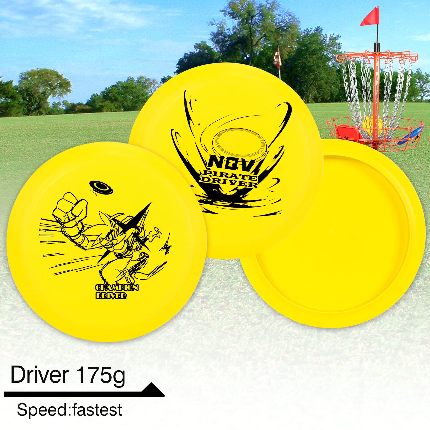 NQV Disc Golf Se with Bag,Disc Golf Beginner Set,6 Pack Flying Discs with Putters Drivers Mid Ranges+1 Black Disc Golf Bag, Disc Portable Outdoor Indoor Beginner Kid Aged6+Adults