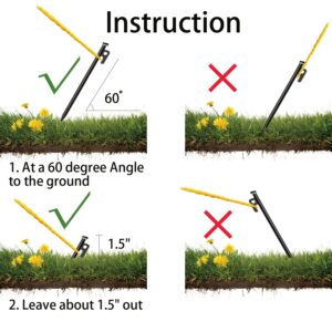 Tialero 8/12/16Pack Tent Stake with Hammer, 8/10/12/16in Heavy Duty Tent Stakes + 10in Tent Stakes Hammer+Storage Pouch, Forged Steel Tent Stakes Used on Rocks (12 Pack 10in Tent Stakes+Hammer)