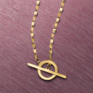 RS Pure by Ross-Simons Italian 14kt Yellow Gold Lumachina-Chain Toggle Necklace. 16 inches