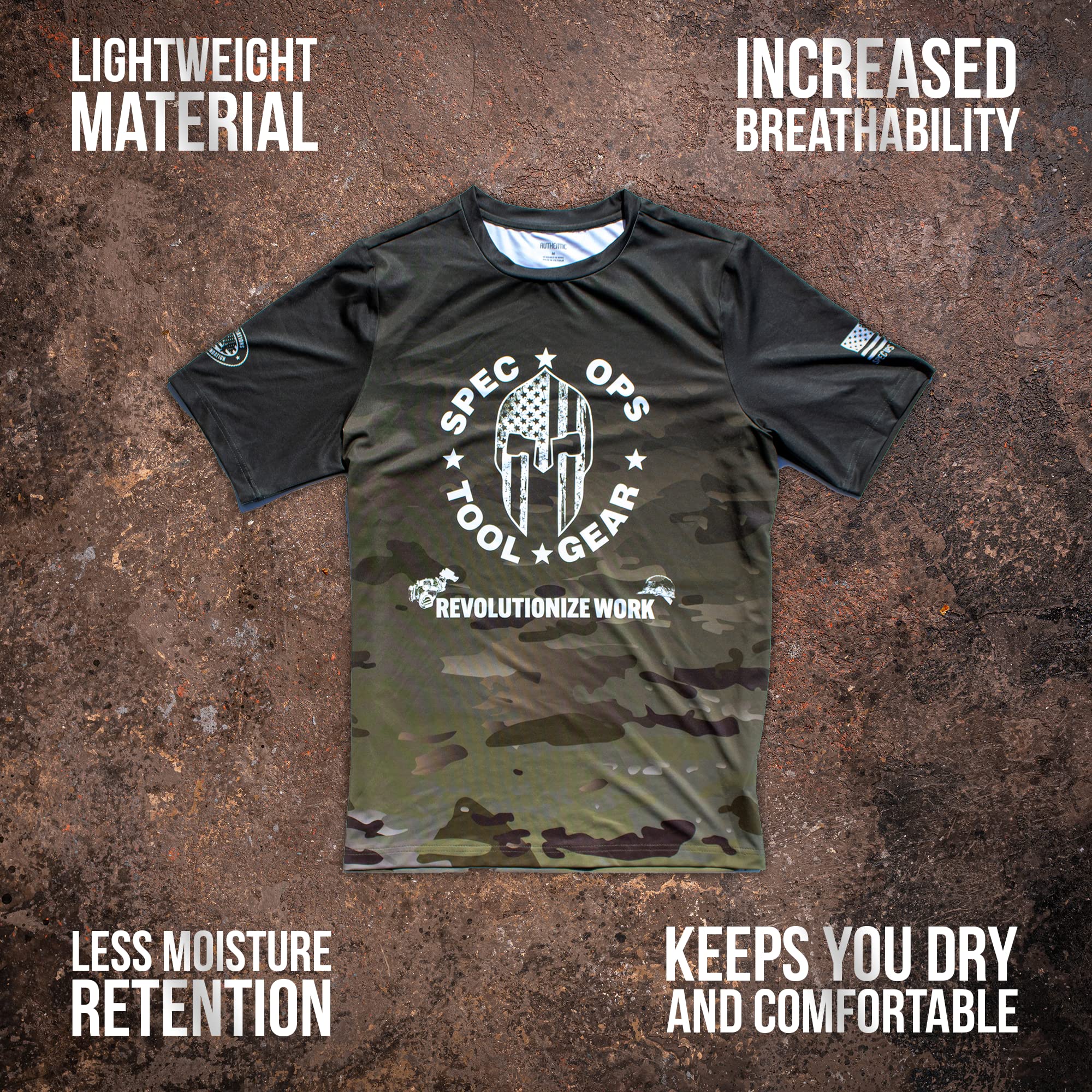 Spec Ops Tool Gear Tactical Construction T-Shirt for Men, Great for Working & Outdoor Activities: Hunting, Fishing, Hiking, Airsoft; Breathable Military Combat & Assault Clothing