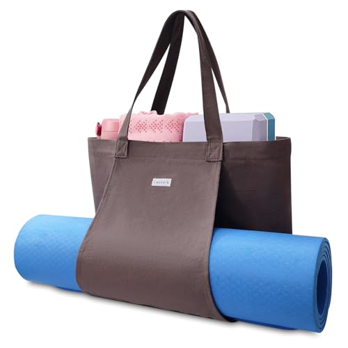 Cwokarb Yoga Mat Bag, Yoga Bags and Carriers Fits All Your Stuff, Yoga Tote Bag for Gym, Pilates, Workout, Beach, Travel and Office