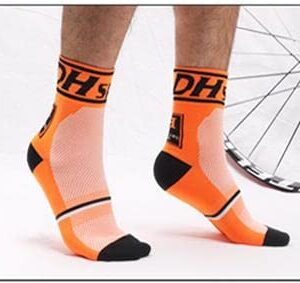 Beauty.N.Q Cycling Socks for Men Women Mountain Bike Mtb Bicycle Athletic Socks Sports (as1, alpha, one_size, regular, regular, White+Orange+Blue, S-Shoe 5-7)