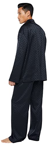 Savage X, Men's Satin Shirt, Black Caviar Monogram Jacquard, M