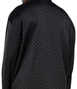 Savage X, Men's Satin Shirt, Black Caviar Monogram Jacquard, M