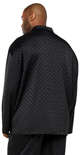 Savage X, Men's Satin Shirt, Black Caviar Monogram Jacquard, M